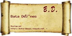 Bata Dénes névjegykártya